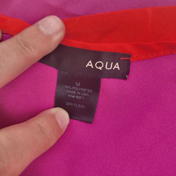 AQUA Women's SZ Medium Colorblock Slip Dress Lightweight Colorful Retro Y2K - Picture 5 of 10